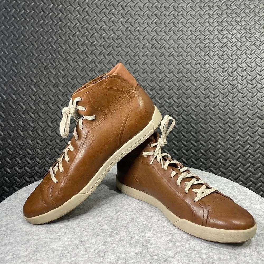 Vintage‎ Rare Nike Air Brown Leather Chukka High Top Elastic Laces Men's Size 13